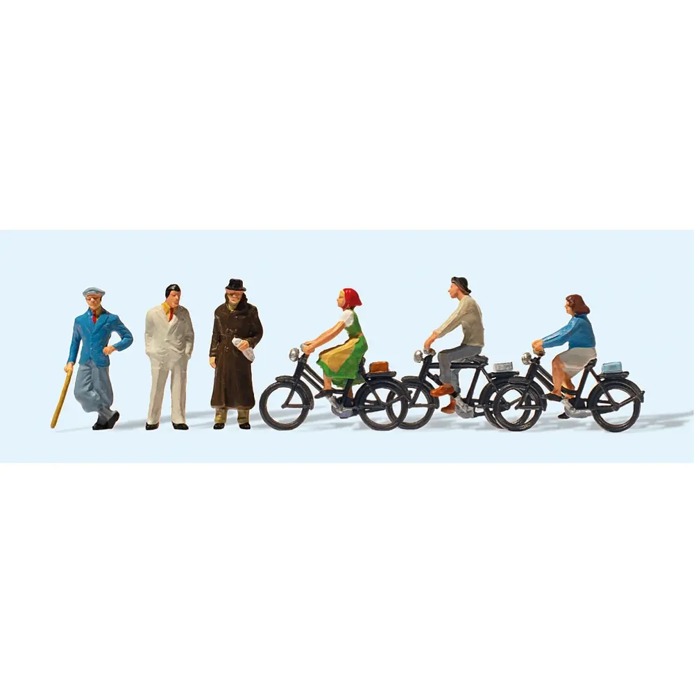 Passants et cyclistes - Preiser 12484 - HO 1/87