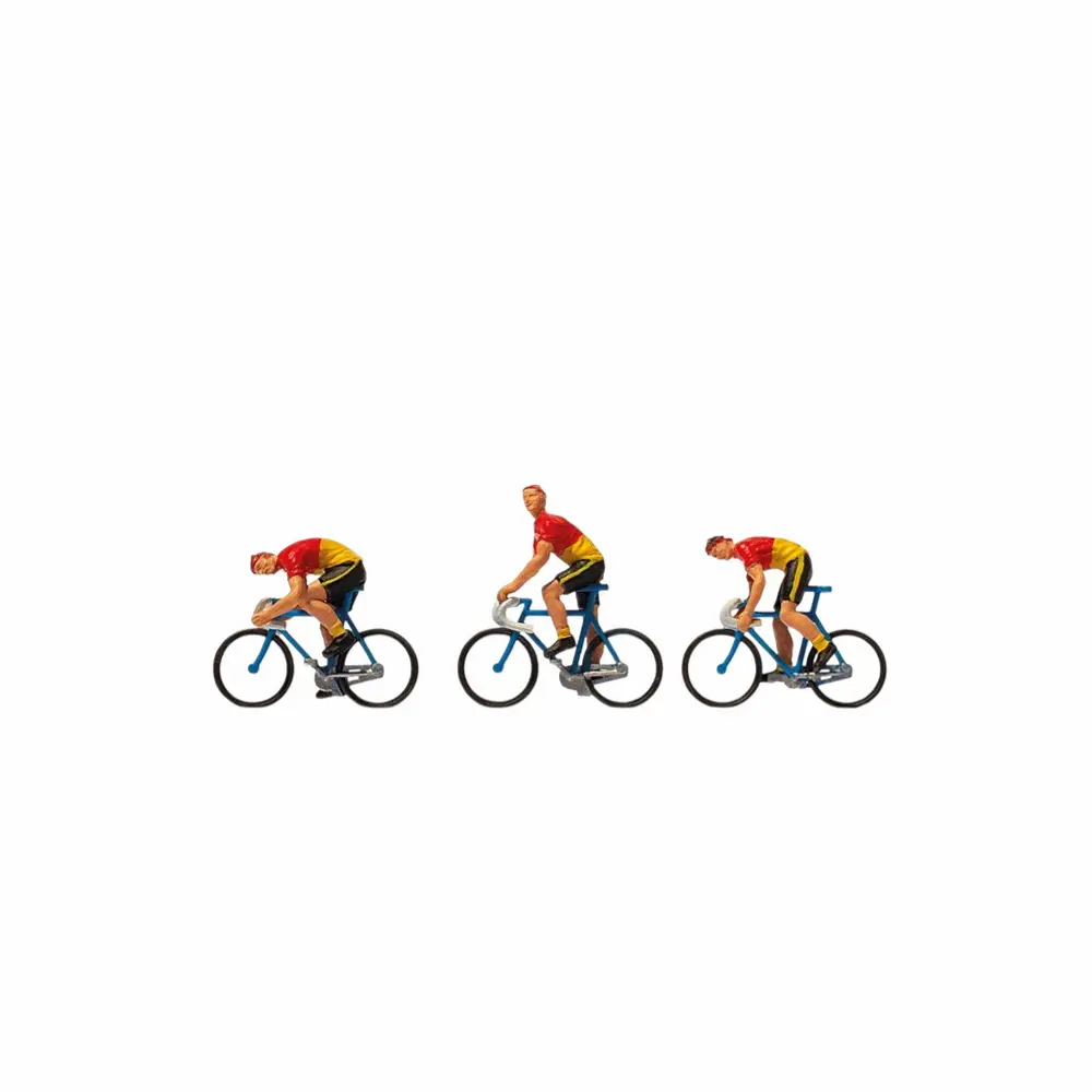 Lot de 3 cyclistes - Preiser 25003 - HO 1/87