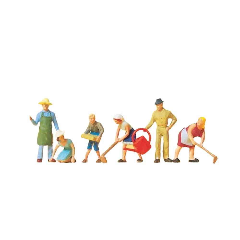 Lot de 6 personnages "Au jardin" - Preiser 14081 - HO 1/87