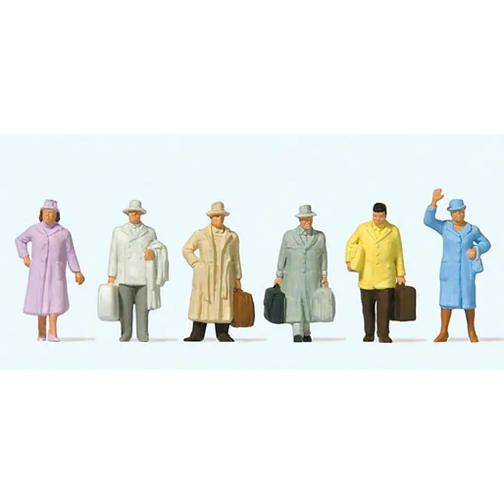 Lot de 6 voyageurs - Preiser 14117 - HO 1/87