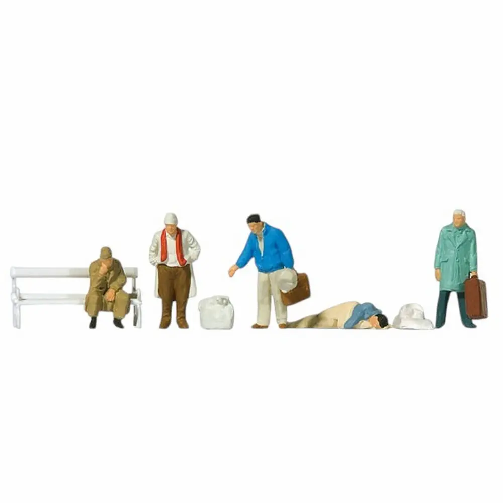 5 voyageurs en gare - Preiser 14119 - HO 1/87