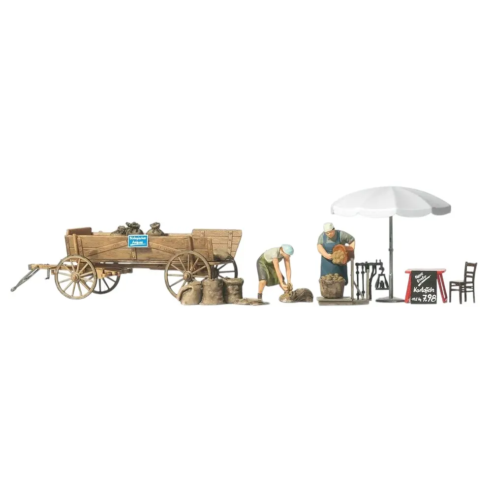 Stand vente de pommes de terre - Preiser 10742 - HO 1/87
