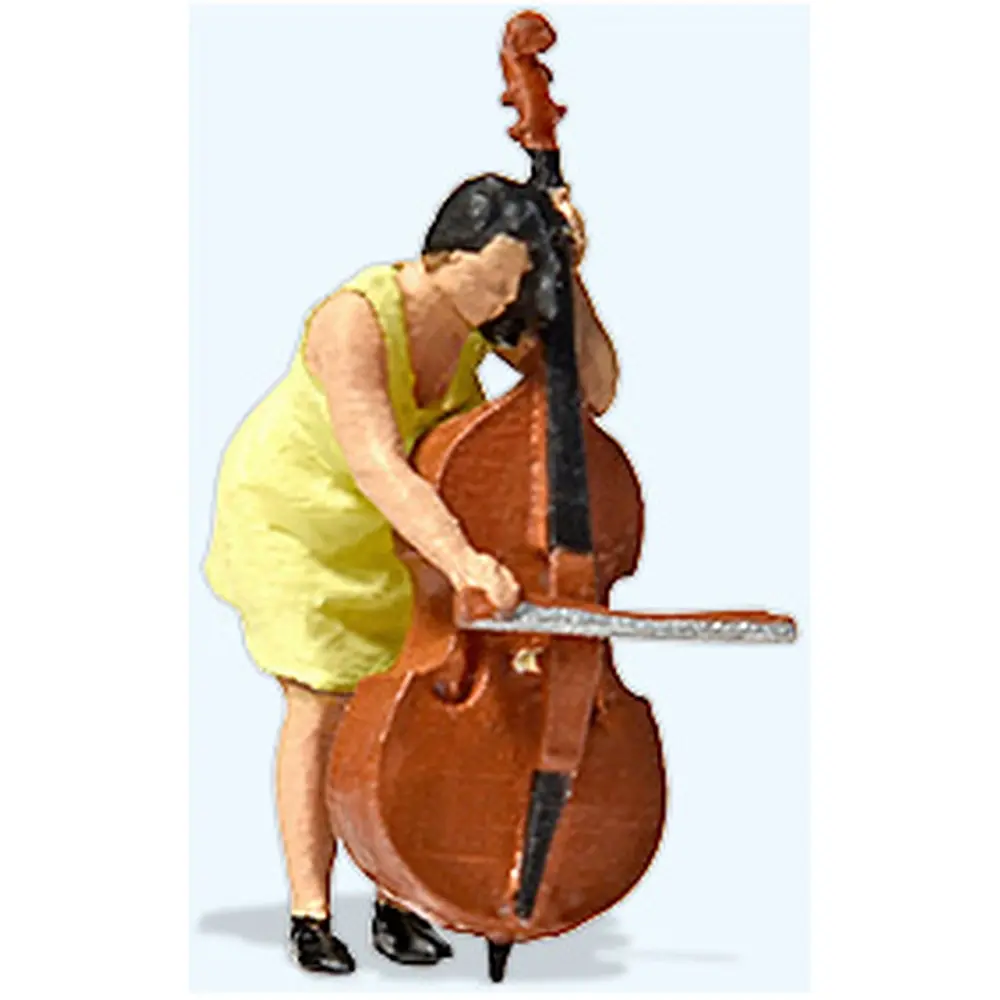 Musicien avec contrebasse - Preiser 28273 - HO 1/87