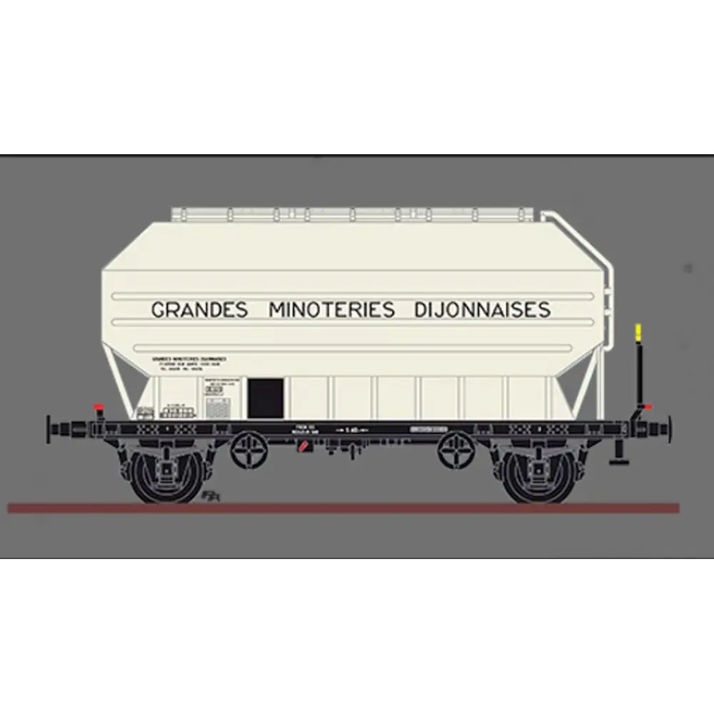 Wagon céréalier B. Richard Grandes Minoteries Dijonnaises - Rail 43 433015/3 - O 1/43 - SNCF - Ep III - 2R