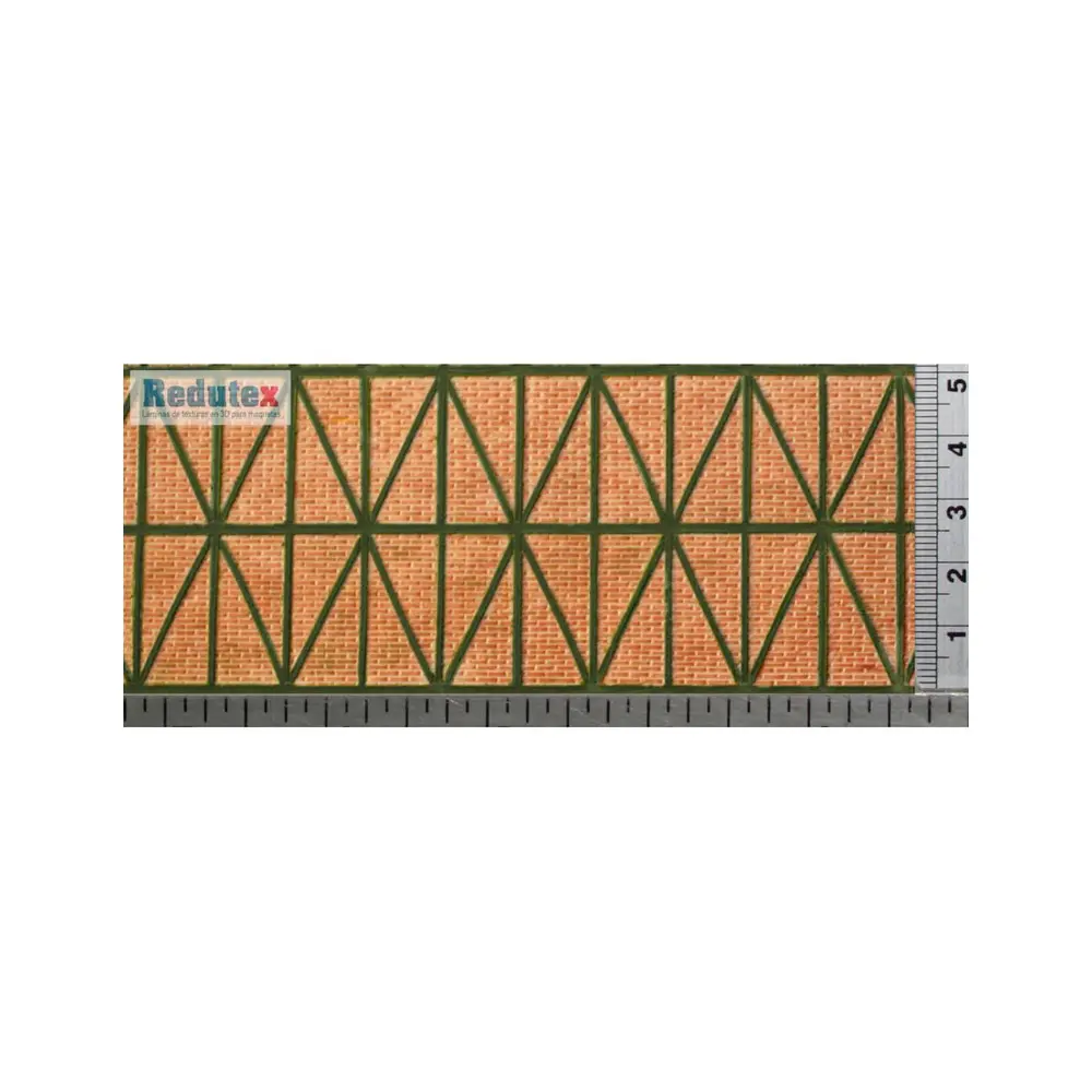 Plaque de décors Redutex 087EL223 - HO : 1/87 - Treillis de briques croisées