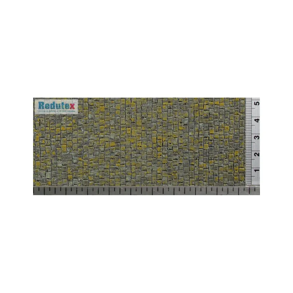 Plaque de décors Redutex 076AD121 - OO 1/76 - HO 1/87 - Pavé polychrome