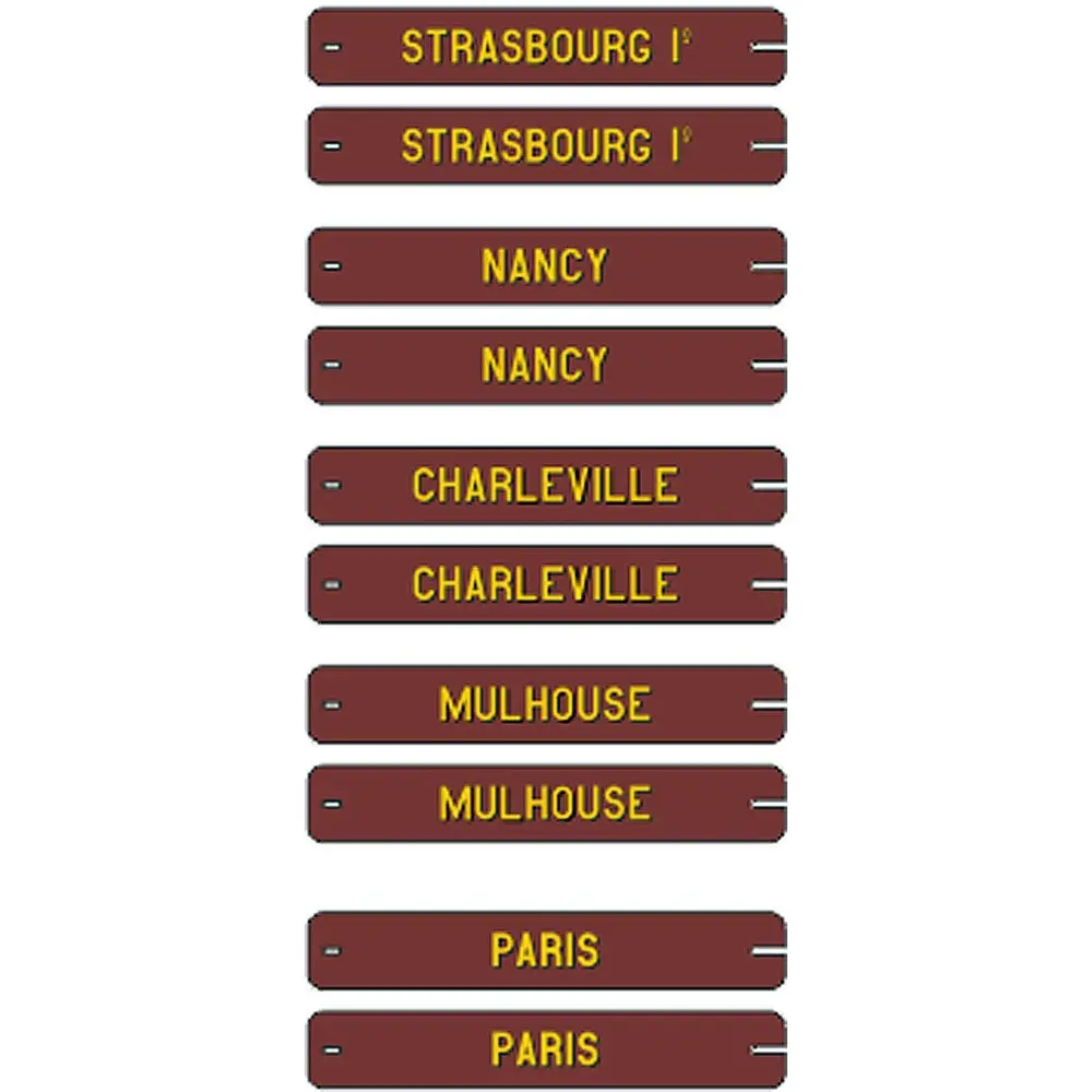 Set de 10 plaques itinéraires voitures postales EST