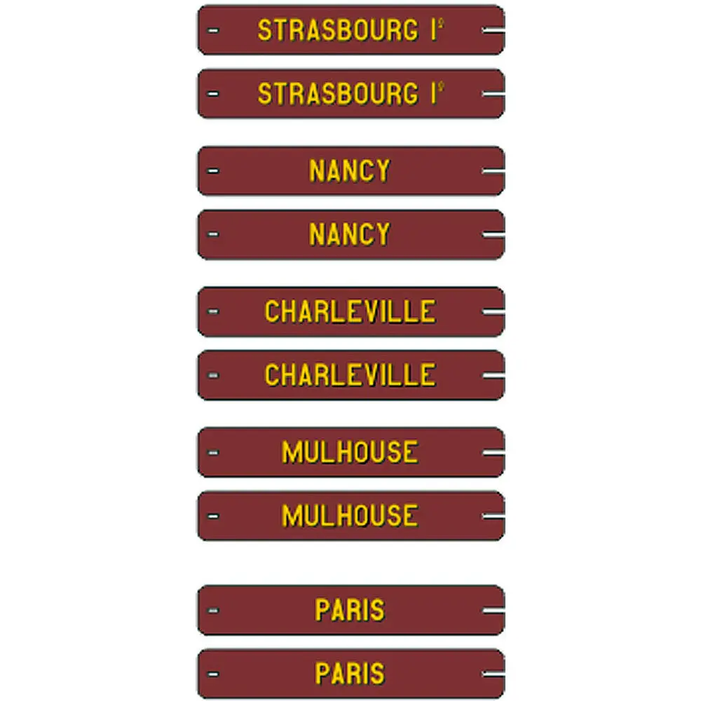 Set de 10 plaques délavées itinéraires voitures postales EST