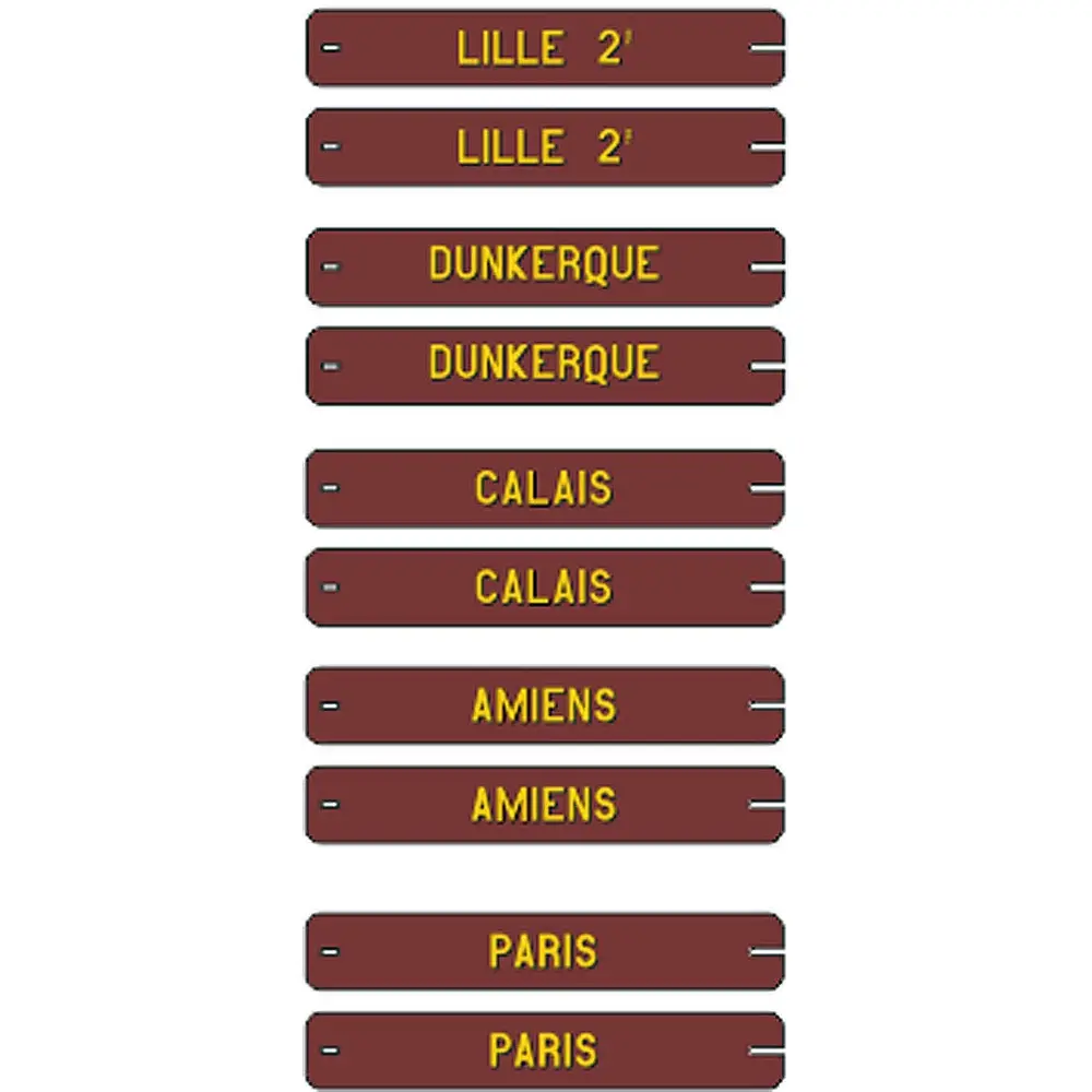 Set de 10 plaques itinéraires voitures postales NORD