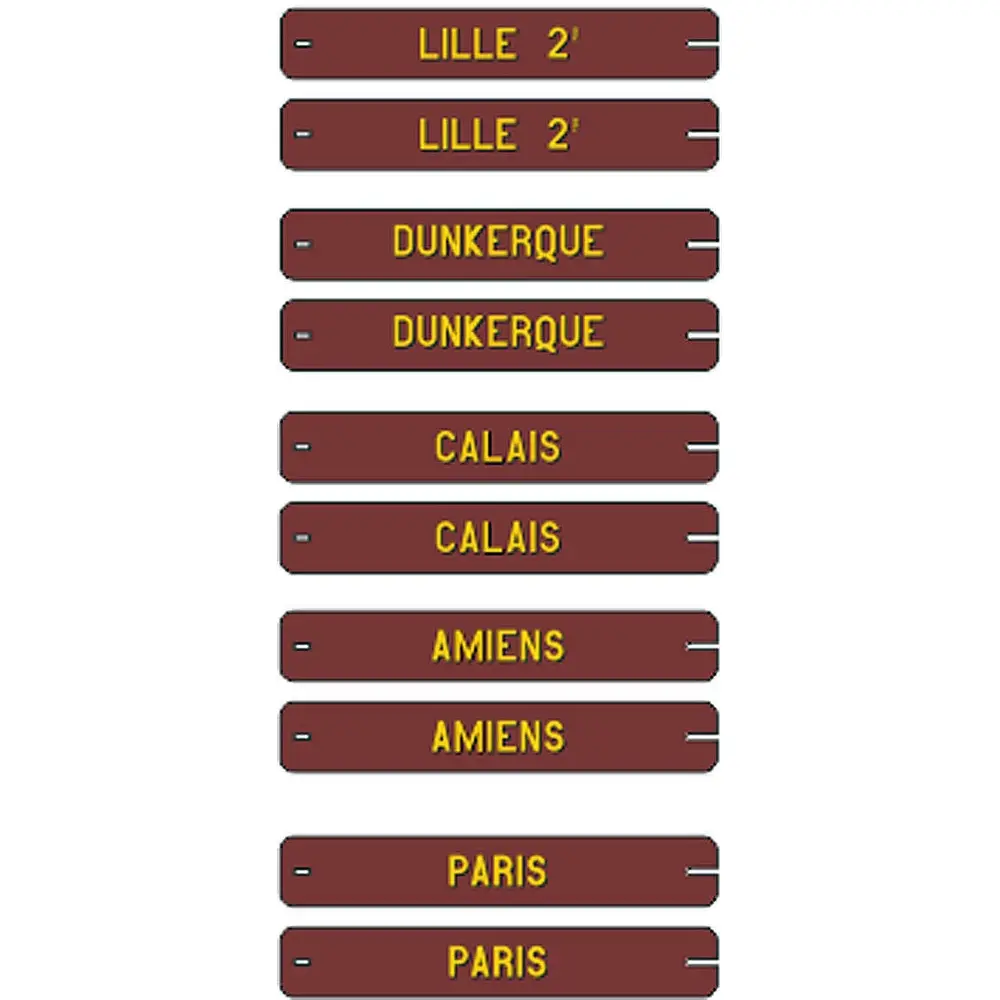 Set de 10 plaques délavées itinéraires voitures postales NORD