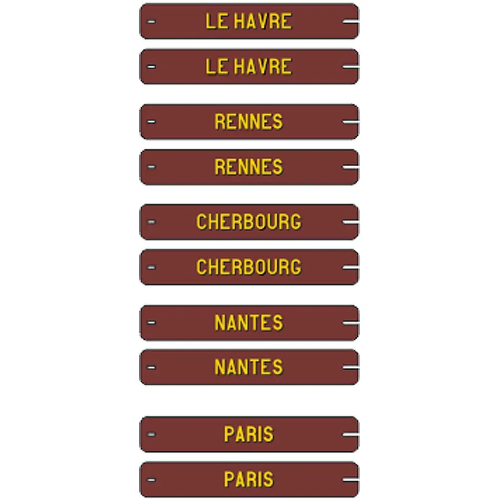 Set de 10 plaques itinéraires voitures postales OUEST