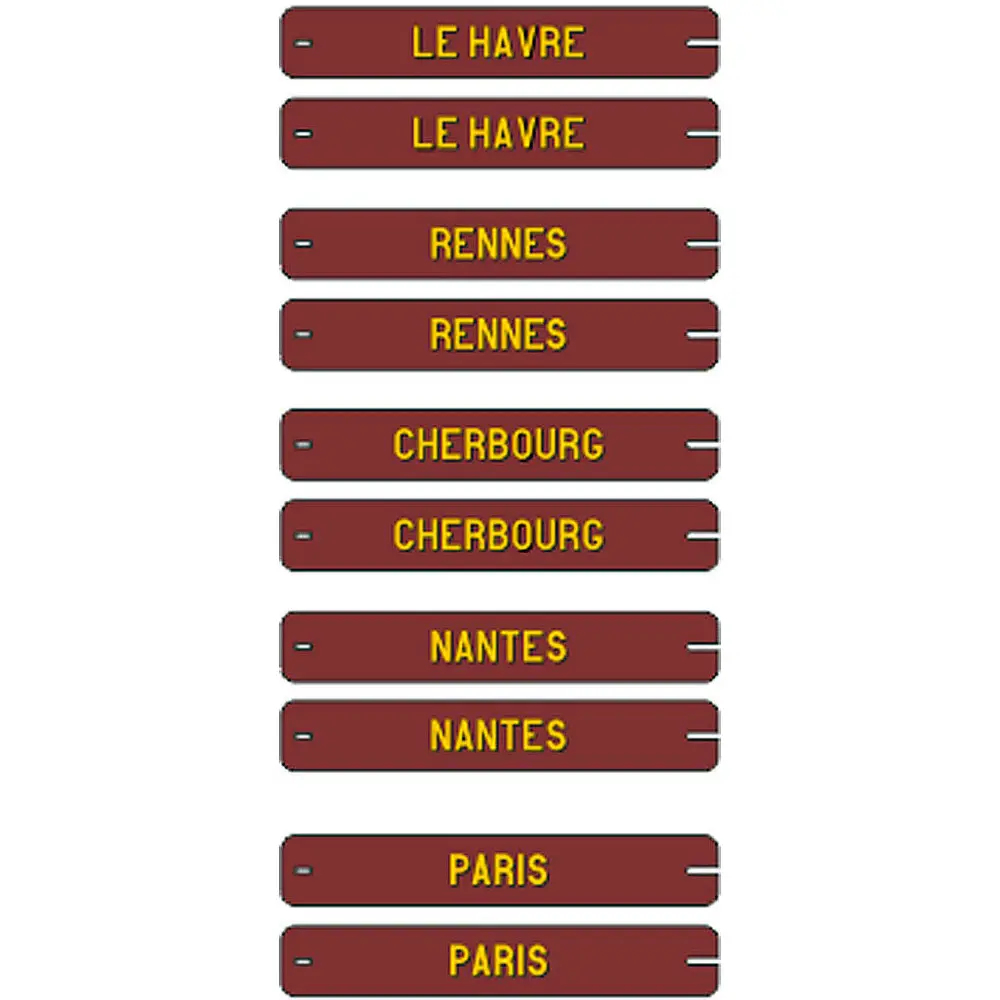 Set de 10 plaques délavées itinéraires voitures postales OUEST