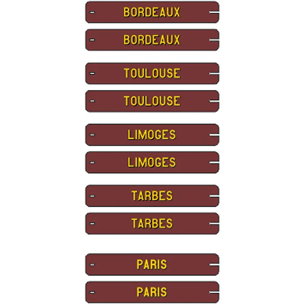 Set de 10 plaques délavées itinéraires voitures postales SUD-OUEST