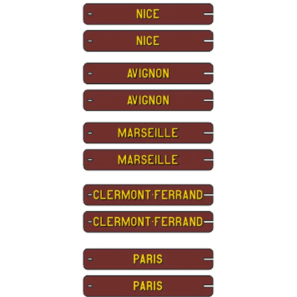 Set de 10 plaques itinéraires voitures postales SUD-EST