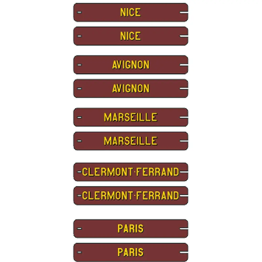 Set de 10 plaques délavées itinéraires voitures postales SUD-EST