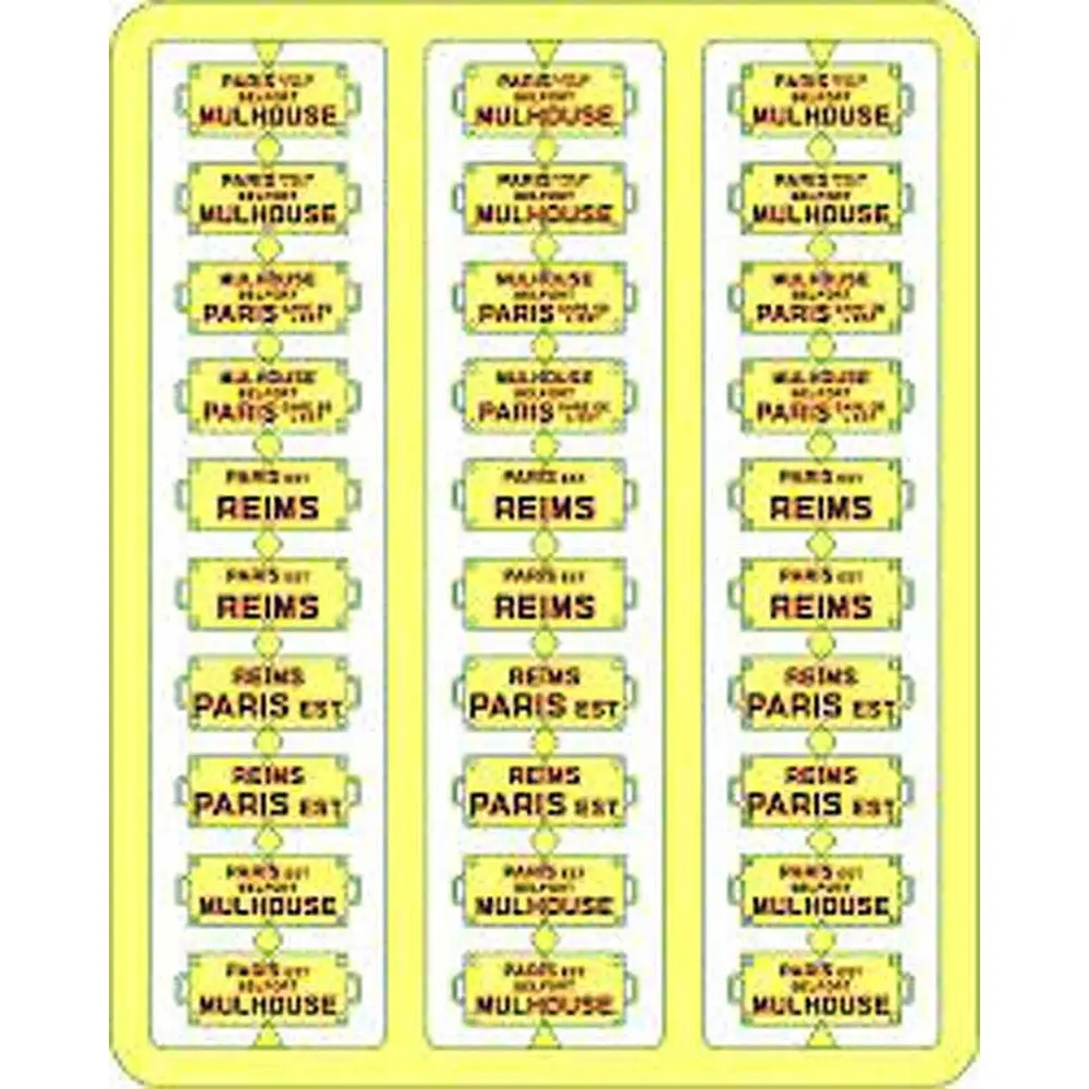Plaques Itinéraires lettres rouges EST - REE Modèles XB045