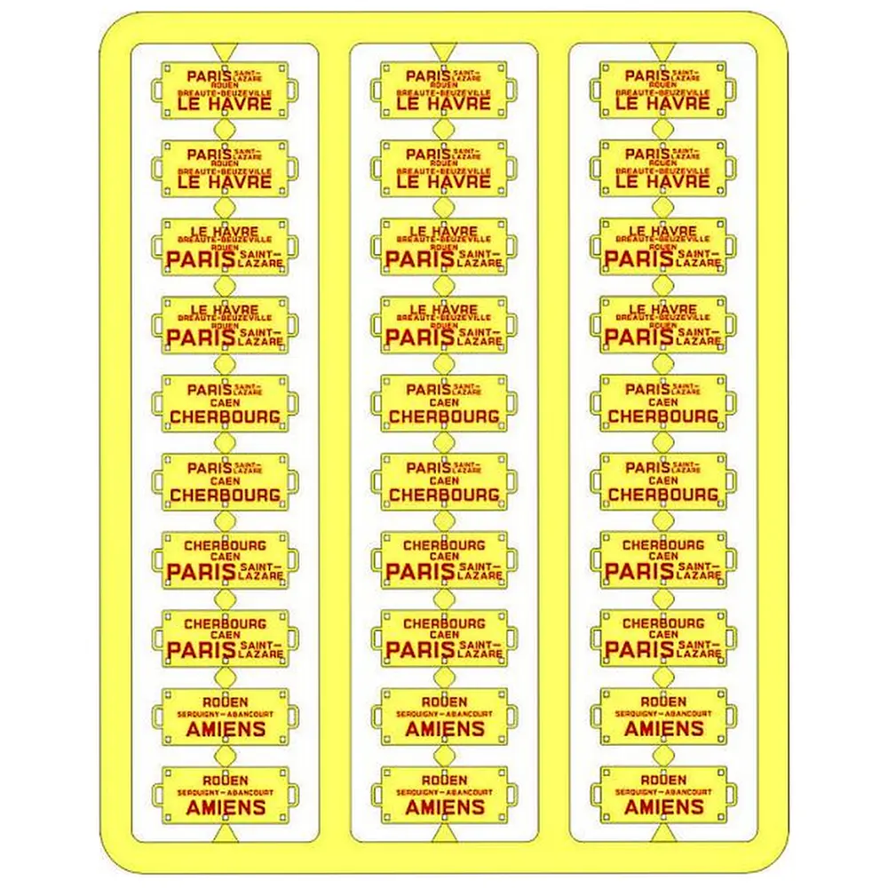 Plaques Itinéraires lettres rouges OUEST