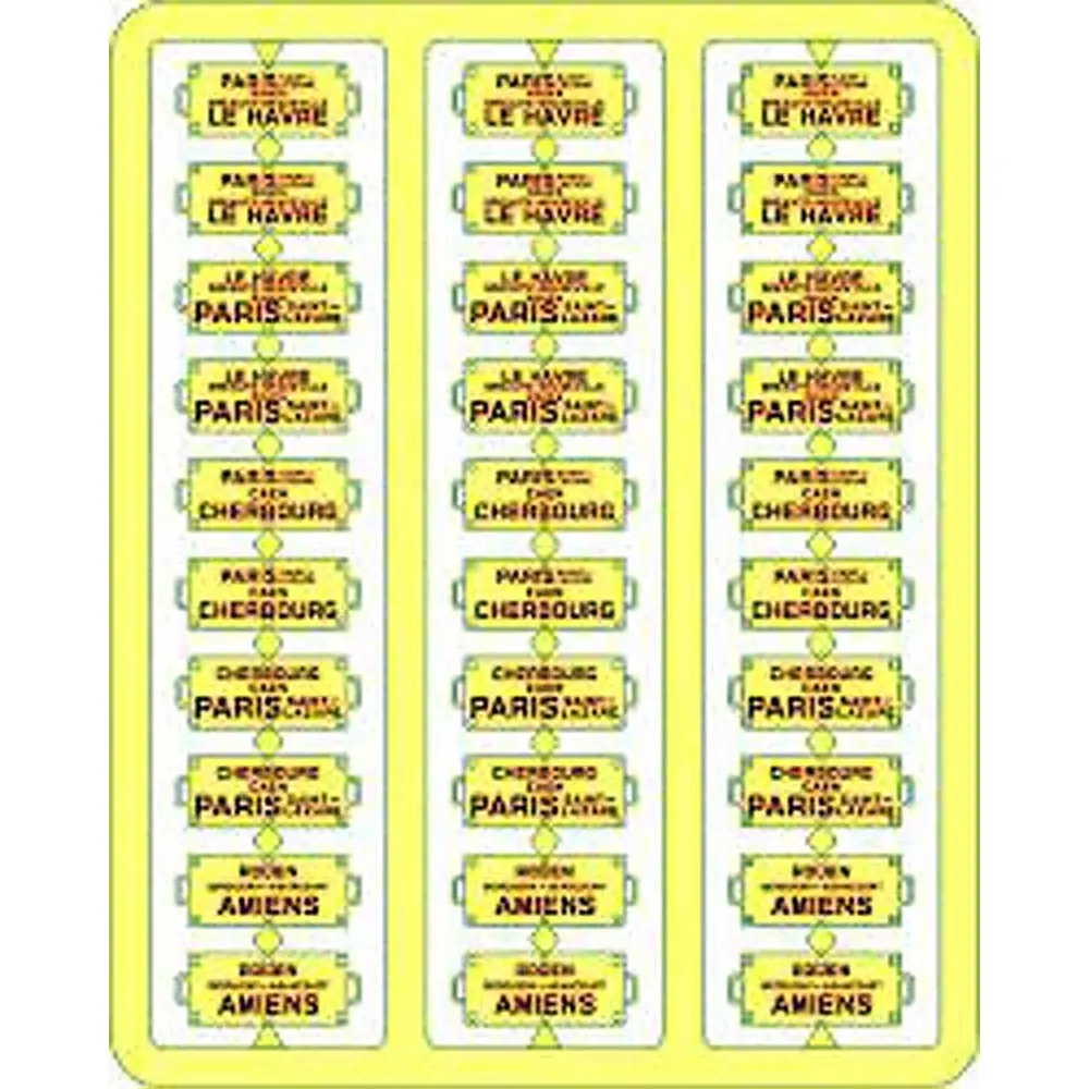 Plaques Itinéraires lettres rouges OUEST