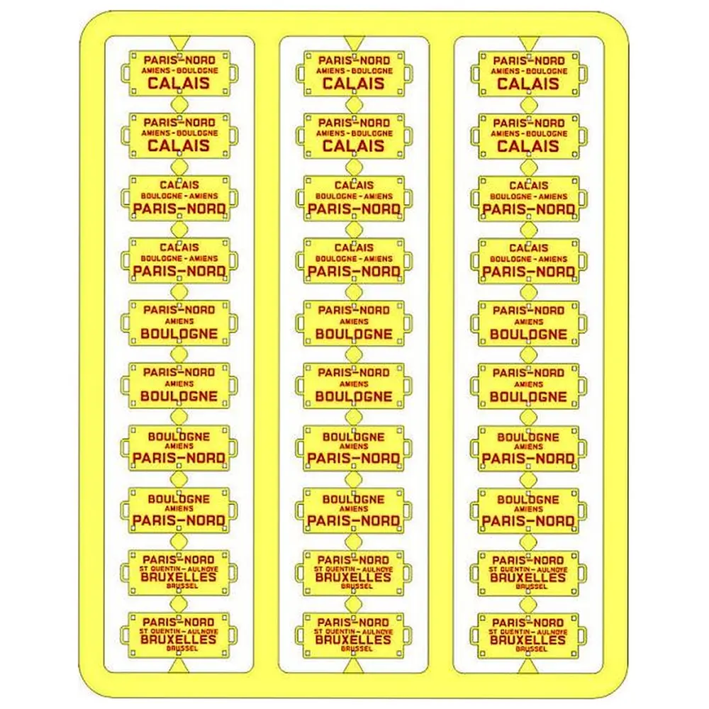 Plaques Itinéraires lettres rouges NORD