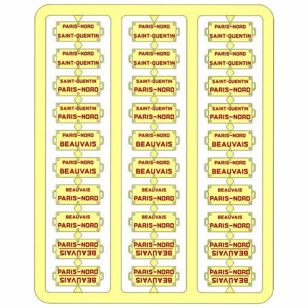 Plaques Itinéraires lettres rouges NORD