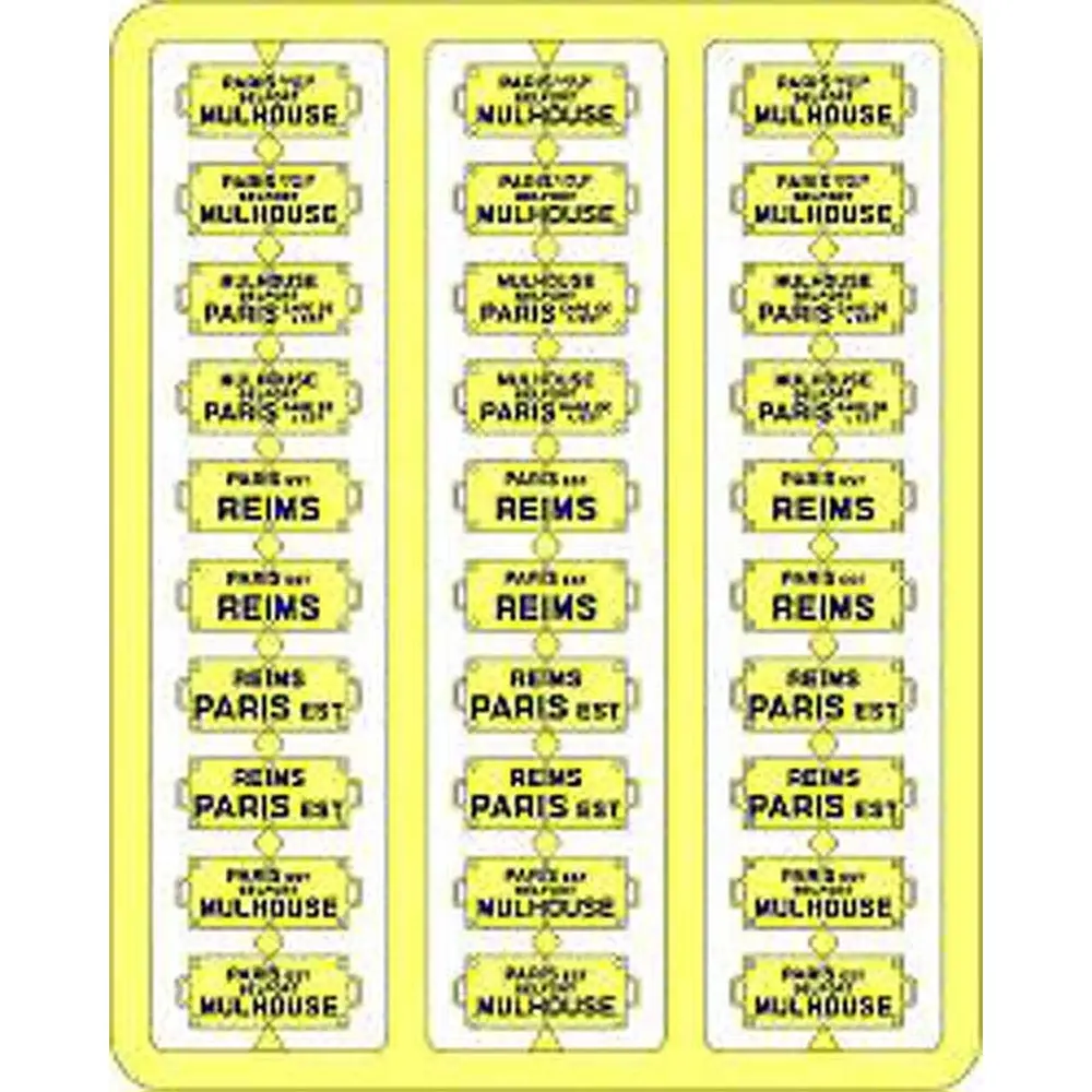 Plaques Itinéraires lettres rouges EST