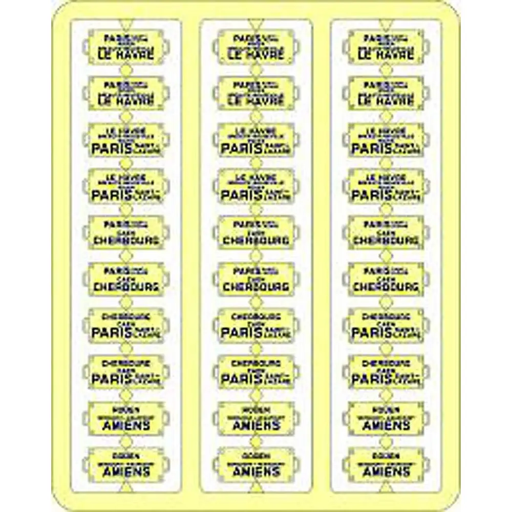 Plaques Itinéraires lettres rouges OUEST