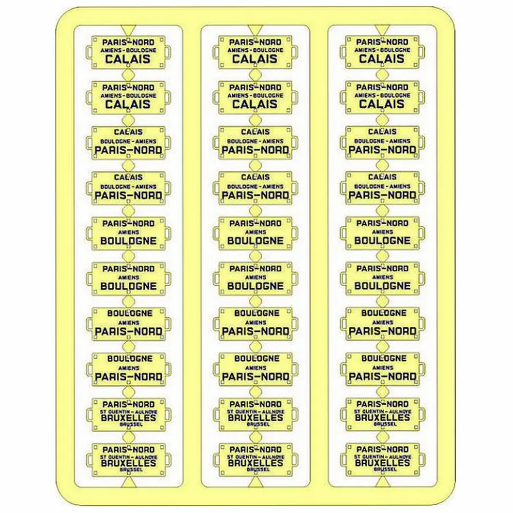 Plaques Itinéraires lettres rouges NORD