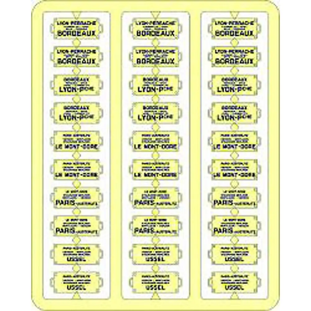 Plaques Itinéraires lettres bleues SUD - OUEST