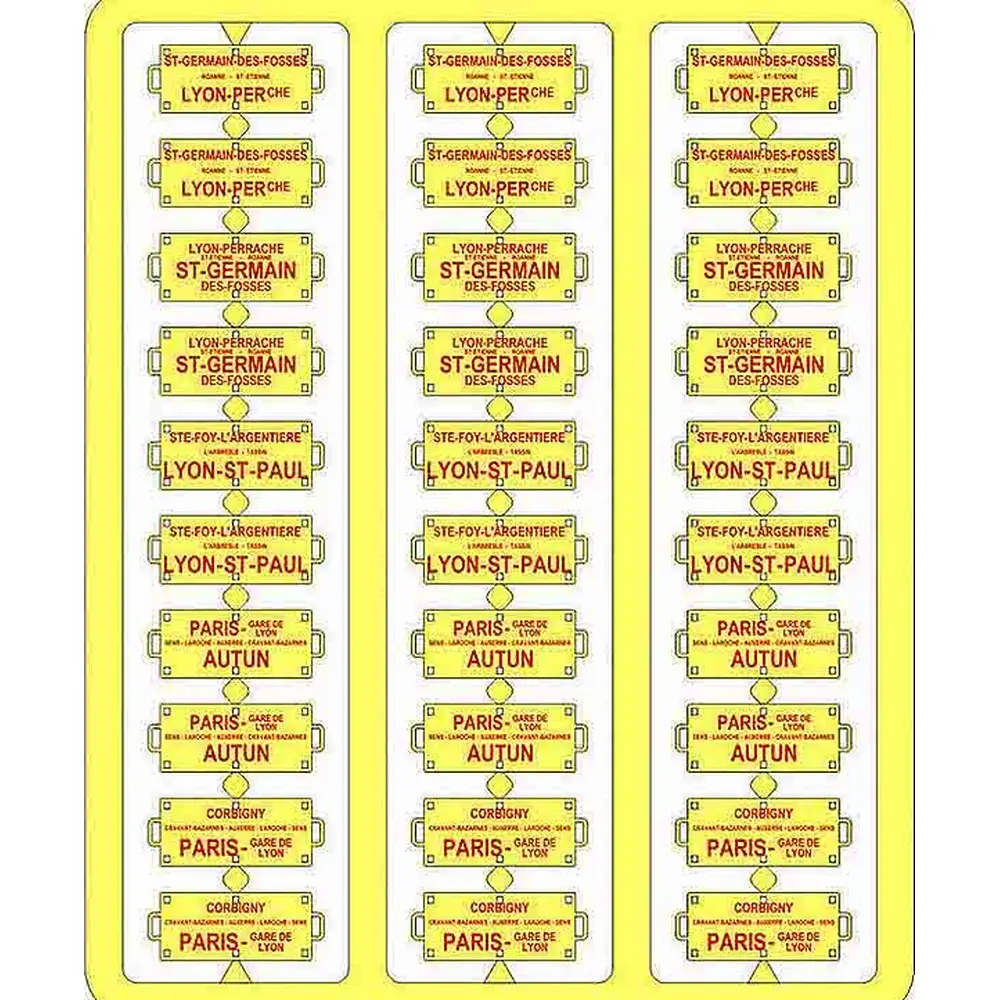 Plaques Itinéraire Voiture de Voyageur Lettres Rouges - SUD-EST