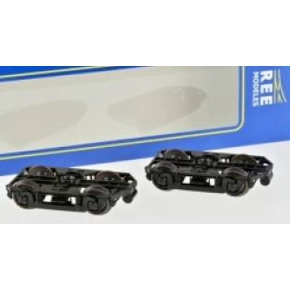 Set de 2 Bogies Y 16 E, 4 Boites SKF, noir- HO 1/87 - REE XB107A01