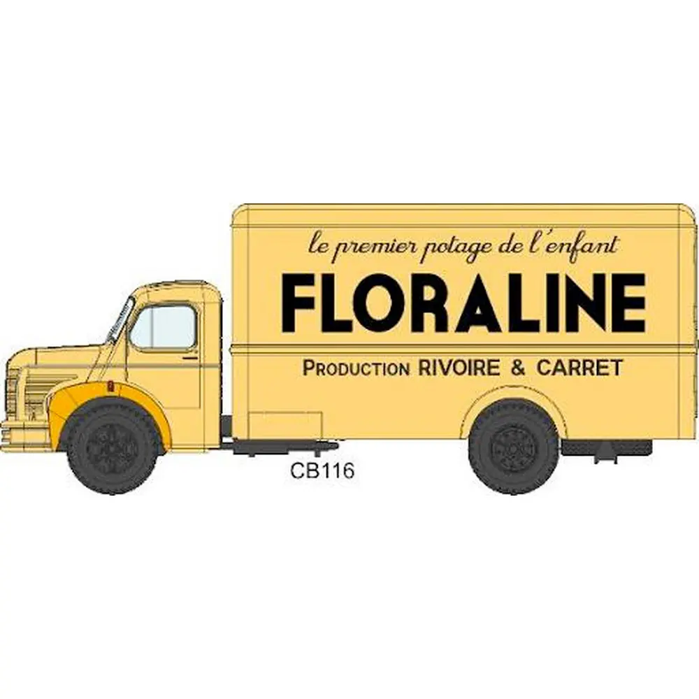 Camion Berliet GLC 6 Fourgon Tôlé FLORALINE - REE MODELES CB116 - HO : 1/87