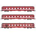 Set 3 Voitures voyageurs UIC REE Modèles NW155 A9 - N 1/160 - SNCF - EP IV