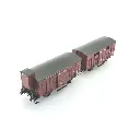 Set 2 wagons Couvert OCEM 19 REE Modèles WB685 - HO 1/87 - SNCF - EP II