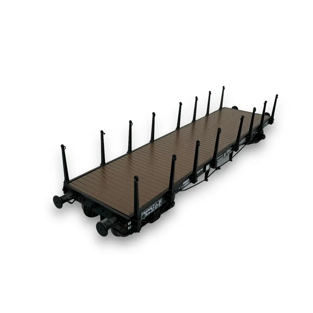 Wagon plat TP noir à Ranchers courts REE Modeles WB547 SNCF - HO 1/87 - EP IIIA