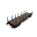 Wagon plat TP noir à Ranchers courts REE Modeles WB547 SNCF - HO 1/87 - EP IIIA