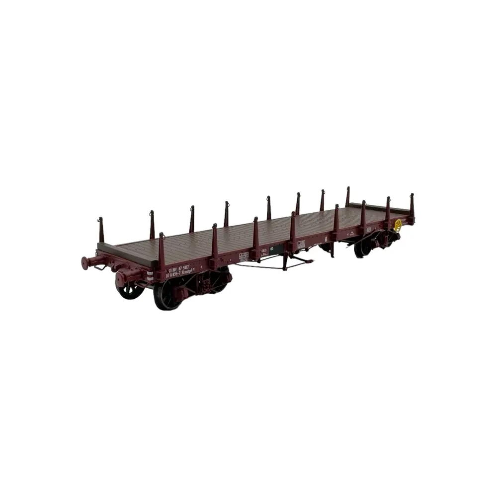 Wagon Plat TP Brun à Ranchers Courts -  REE MODELES WB551 - SNCF - HO : 1/87 - EP. IV - 2R