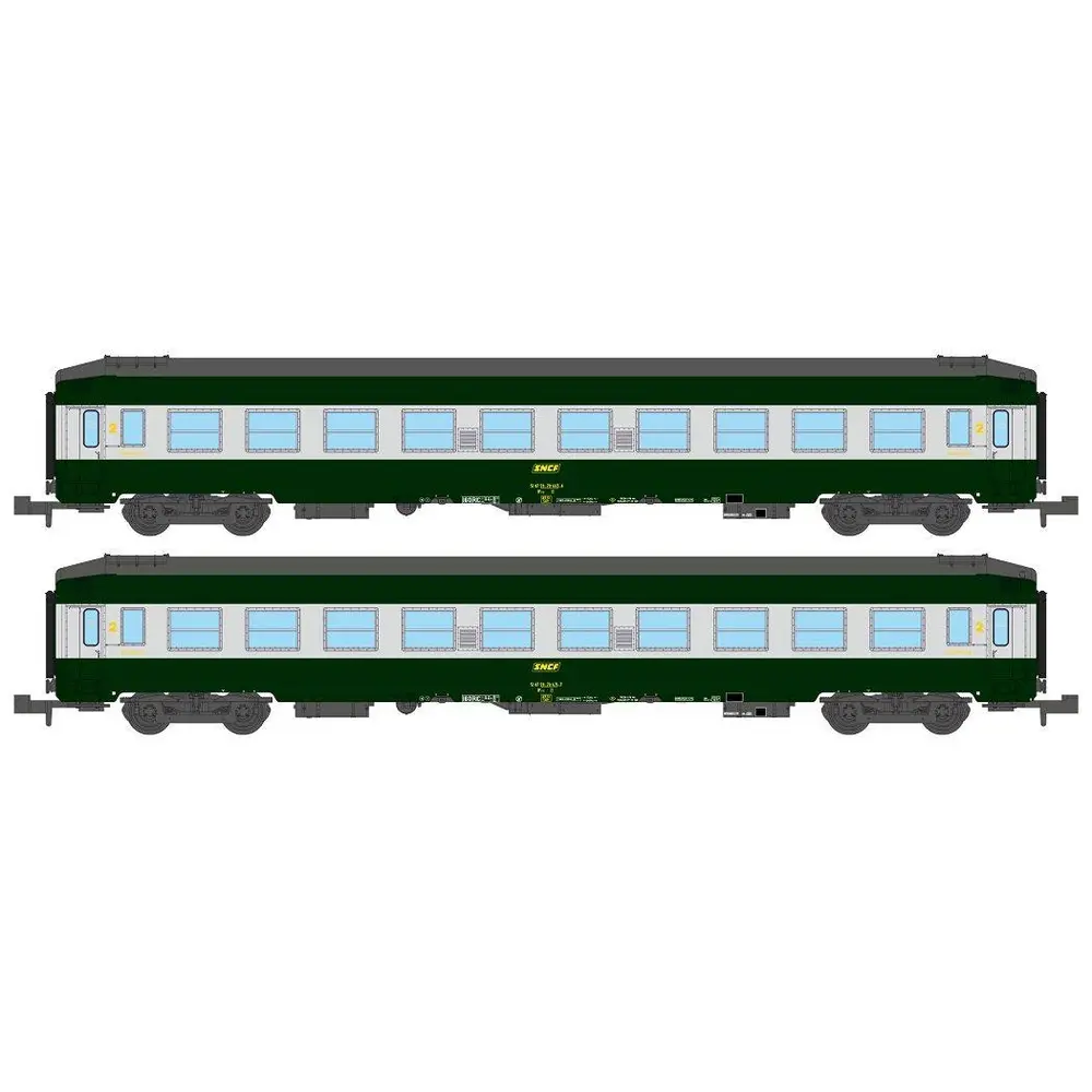Coffret 2 voitures couchette B9c9x - REE Modèles NW187 - N 1/160 - SNCF - EP IV