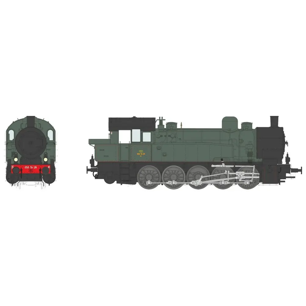 Locomotive à Vapeur Ex-T16.1 Allemande SNCF 050 TA 28 Sud-Est - REE MODÈLES MBE-006 - HO 1/87 - SNCF - EP III - Digital Sound Fumigène - DCC/AC