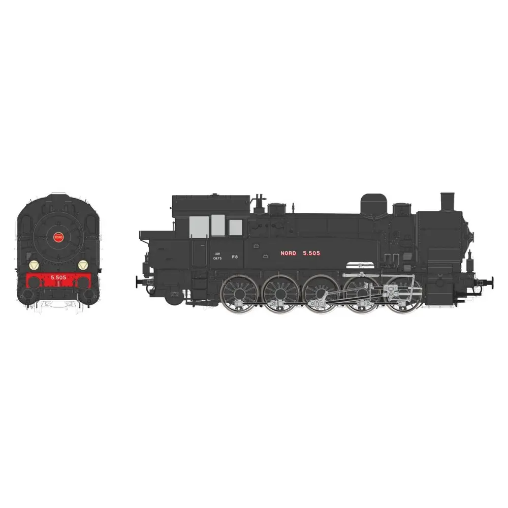 Locomotive à Vapeur Ex-T16.1 Allemande NORD 5.505 - REE MODÈLES MBE-007 - HO 1/87 - SNCF - EP II - Digital Sound Fumigène - DCC/AC