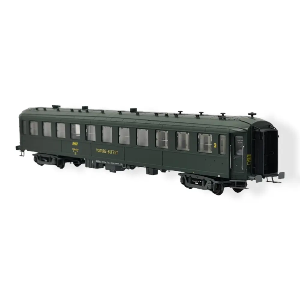 Une Voiture BACALAN B3r "Buffet" logo jaune - REE MODELES VB376 - SNCF - HO 1/87