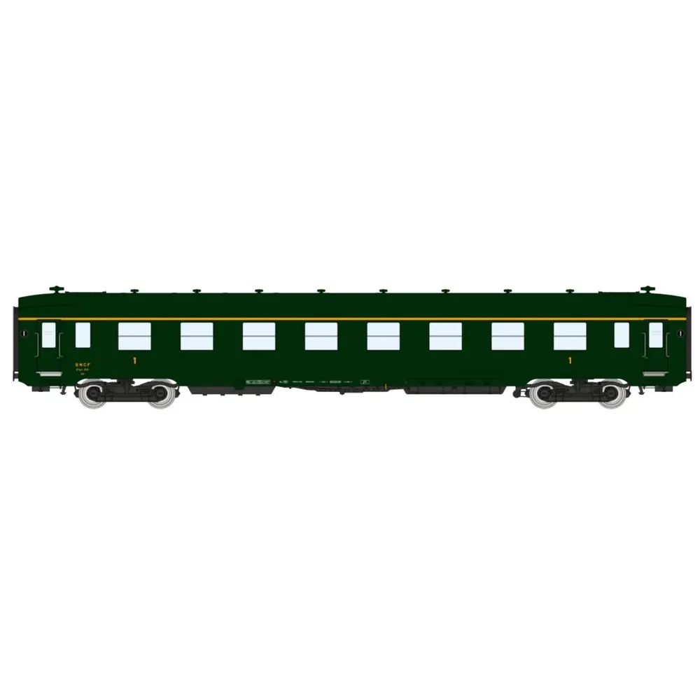 Une voiture DEV A8 U53 vert 306 - REE MODELES VB391 - SNCF - HO 1/87 - Ep III