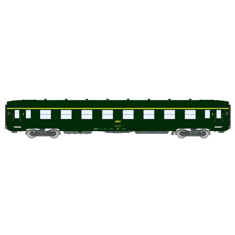 Une voiture DEV A8 U53 vert 301 - REE MODELES VB394 - SNCF - HO 1/87 - Ep IV