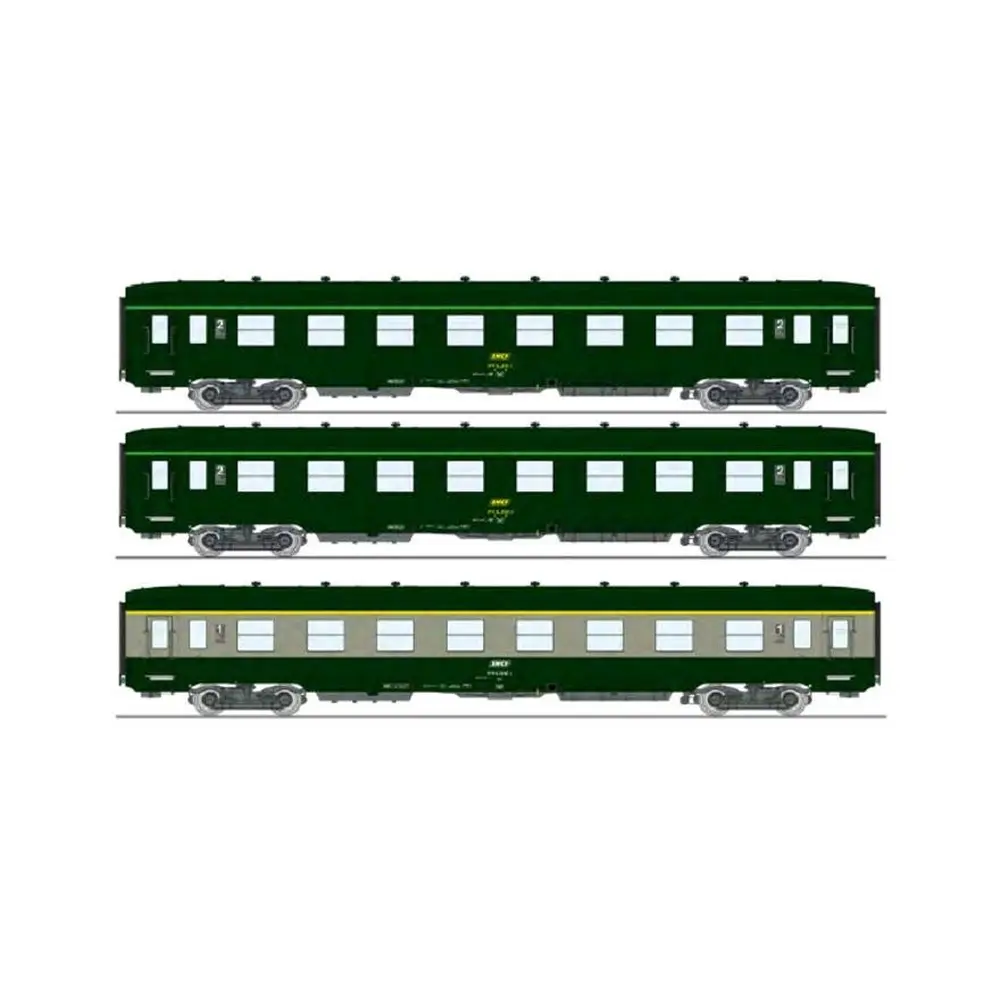 Set 3 voitures DEV A7 ex-B8  U53 / 2x B8 ex-A8 REE MODELES VB396  SNCF - Ep IV/V