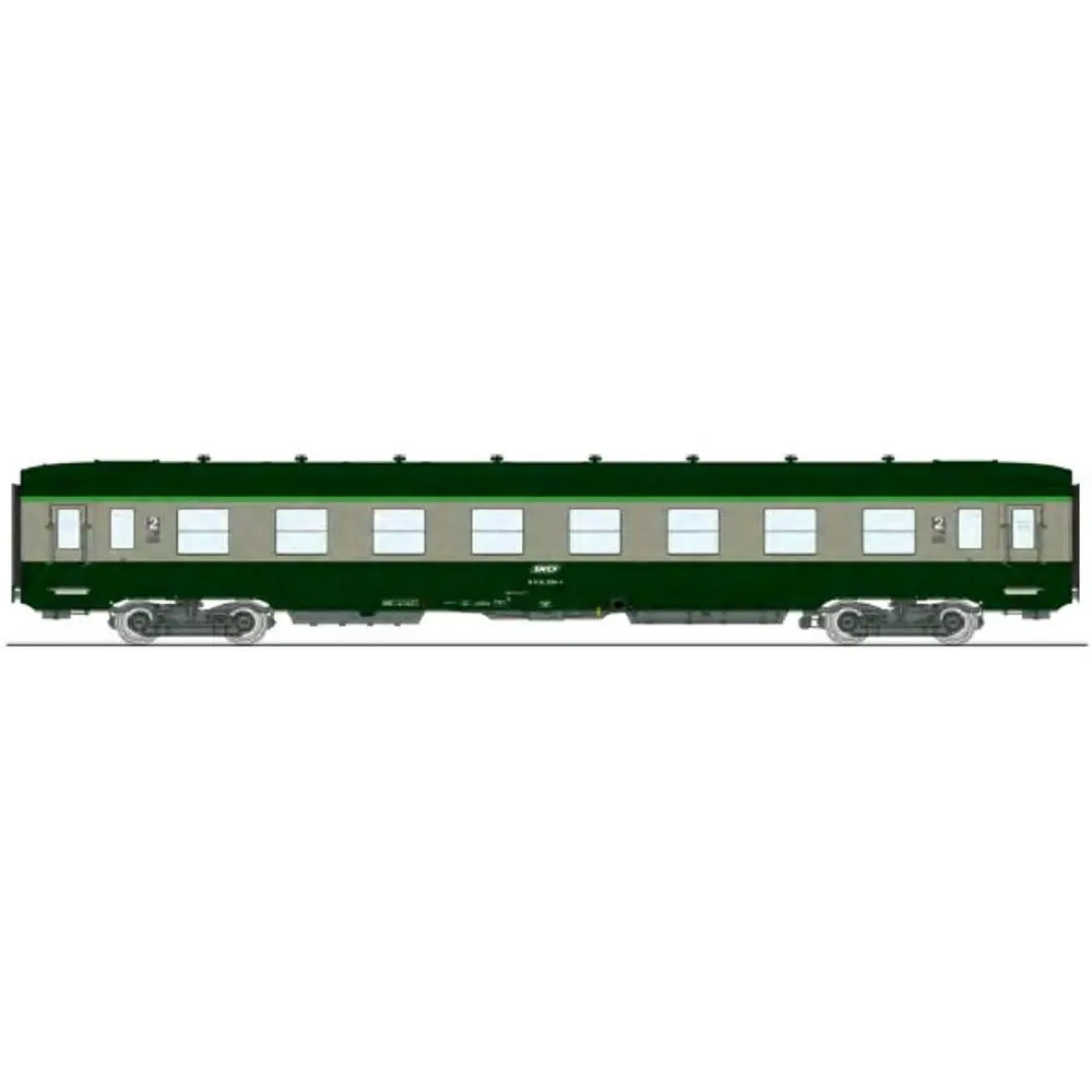 Une voiture DEV B8 ex-A8 U53 vert REE MODELES VB398 - SNCF - HO 1/87 - Ep IV/V