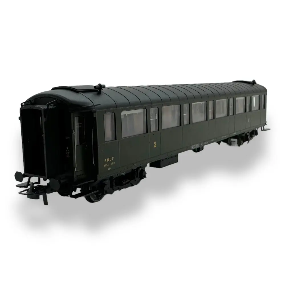 Voiture métallisée Ex-PLM REE Modèles VB453 vert 306 - HO 1/87 - SNCF - EP III.A