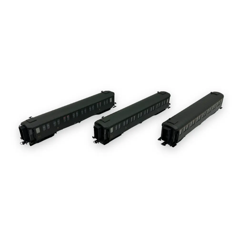 Coffret de 3 voitures métallisées A7 / B8 x2 ex-PLM - Ree Modèles VB-456 - HO 1/87 - SNCF - Ep III - 2R