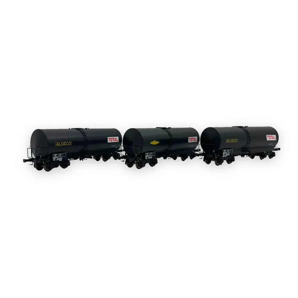 Set 3 de wagons citernes FAUVET-GIREL "SIMOTRA / ALGECO-TOTAL" - Ree Modèles WB-664 - HO 1/87 - SNCF - Ep III - 2R