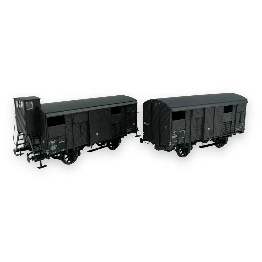 Coffret de 2 wagons couverts PLM 20T - Ree Modèles WB-701 - HO 1/87 - SNCF - Ep III - 2R