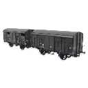 Set 2 Wagons ex-couverts primeurs 20T PLM REE Modèles WB737 - HO 1/87 - SNCF - EP III