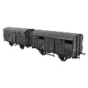 Set 2 Wagons ex-couverts primeurs 20T PLM REE Modèles WB739 - HO 1/87 - SNCF - EP III